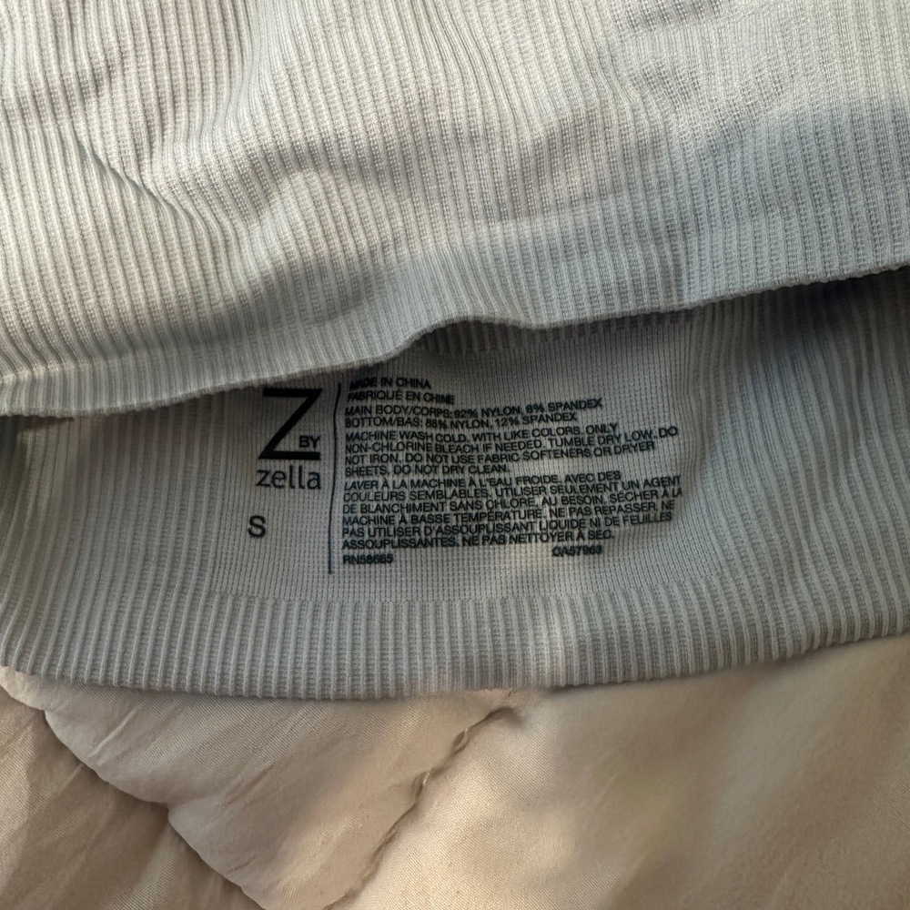 Zella Light Blue Ribbed Top - Picture 2 of 3